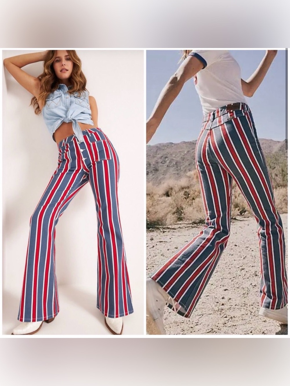 Wrangler Americana High Rise Fierce Stripes Jeans Size 6
